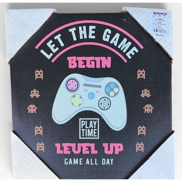 Kohl's Other - Kohls Kids Gaming Wall Art Canvas Let The Game Begin Level Up ACNO588 Multi